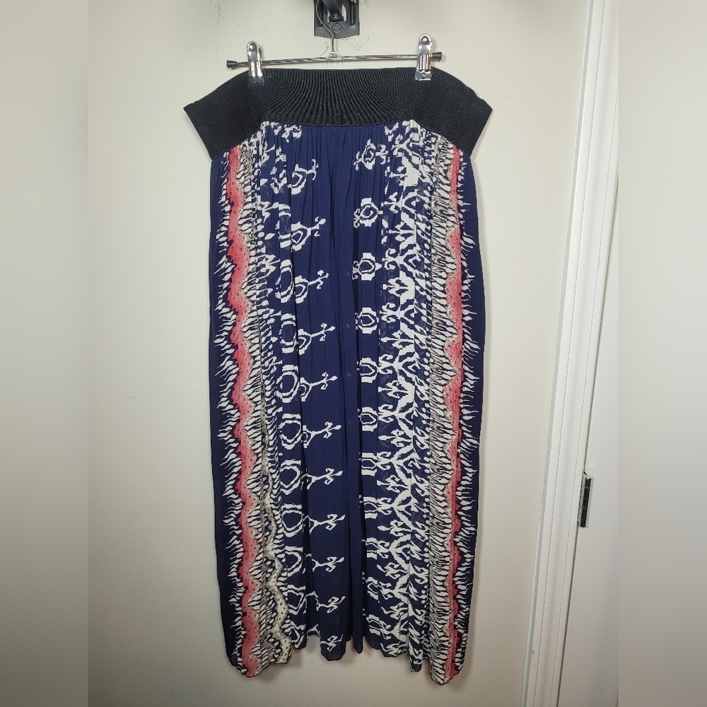 Magic Boho Geometric Pleated Circle Accordion Maxi Skirt sz 1X - Picture 4 of 9